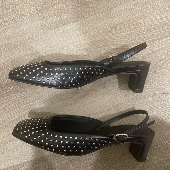 ALOHAS Shoes - NWOT Alohas Black Studded Slingback Heel Mules